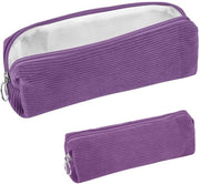 Etui di stoffa corduroy, etui estetico, etui pratico, etui moda per ragazzi e ragazze, borsa per libri da portare per adolescenti, scuola, ufficio (blu scuro)