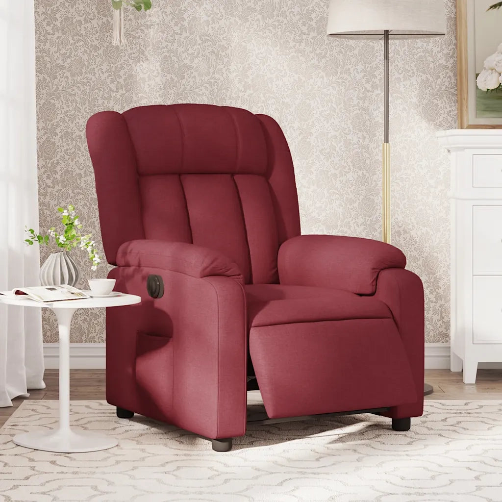 Poltrona Elettrica Reclinabile Rosso Vino in Tessuto 3205295