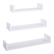 Set 3 Mensole da Parete 60-50-40x15,5x8 cm in Fibra di Legno Calamita Bianco