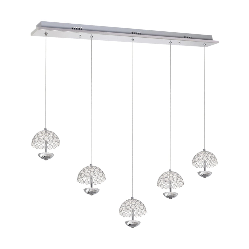Lampadario Venus Milagro cristallo cromo 5 luci LED 25W