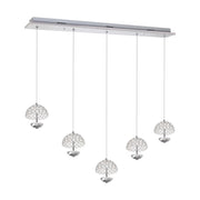Lampadario Venus Milagro cristallo cromo 5 luci LED 25W