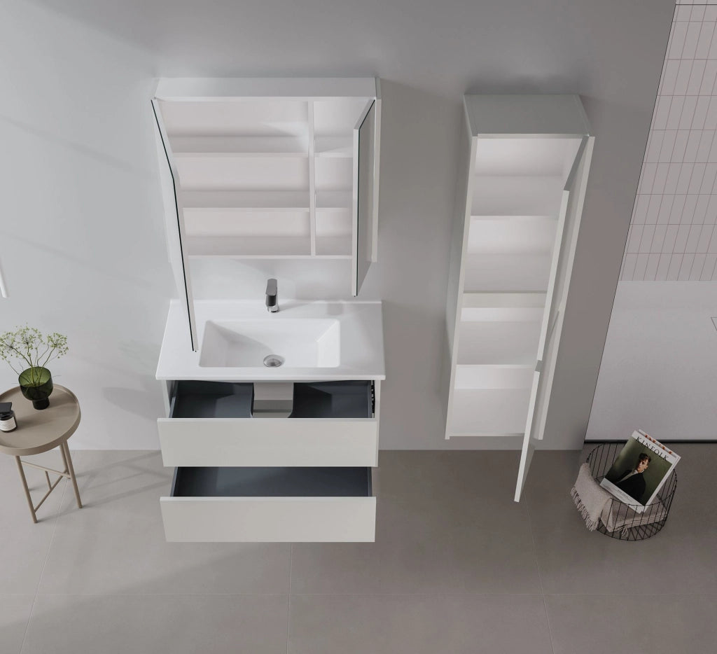Set mobile lavabo con specchio (2 pezzi) "Arno 85" - 85 x 45 x 52 cm - Cashmere