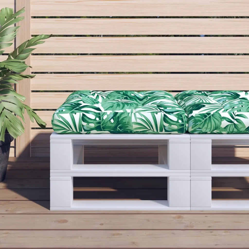 Cuscino per pallet | Cuscini per sedie con Motivo a Foglie 50x50x12 cm in Tessuto