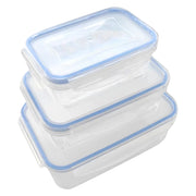 CONTENITORE RETTANGOLARE IN PLASTICA SET 'SUPERLOCK' kit 3 pezzi - lt 0,24 / 0,5 / 1,0  - ECOPLAST