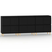 Buffet credenza cassettiera armadio mobile contenitore organizer per cucina soggiorno salotto 3 pezzi 60 x 35 x 70 cm legno ingegnerizzato nero 02_0037144