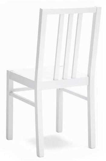 Set 4 Sedie 36,5x36,5x86,5 cm in Legno Laccato Bianco