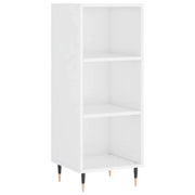 Credenza | Madia | Buffet da pranzo | Armadio da pranzo Bianco Lucido 34,5x32,5x90 cm in Legno Multistrato