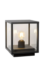 Lampada paletto esterno Lucide Claire E27 IP54 nera vetro