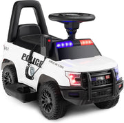 Auto Elettrica per Bambini, Auto della Polizia Giocattolo con Clacson Luce di Avvertimento e Suono della Sirena, Velocità 3 km/h, per Bambini 18-60 Mesi (Bianco)