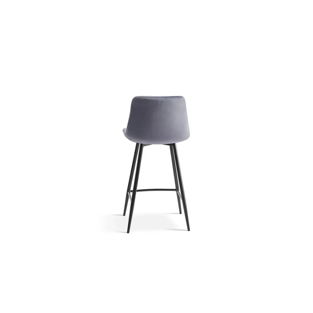 Sedia da bancone JUTE – Velluto grigio scuro – Gambe in metallo – Altezza 95 cm – Stile contemporaneo