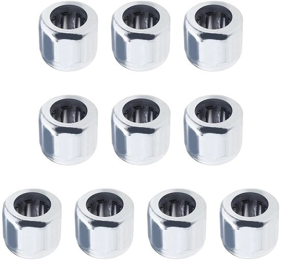 Set di rulli a gomito 10 pezzi - diametro interno 8mm - diametro esterno 14mm - larghezza 12mm - acciaio - affidabile e resistente al calore