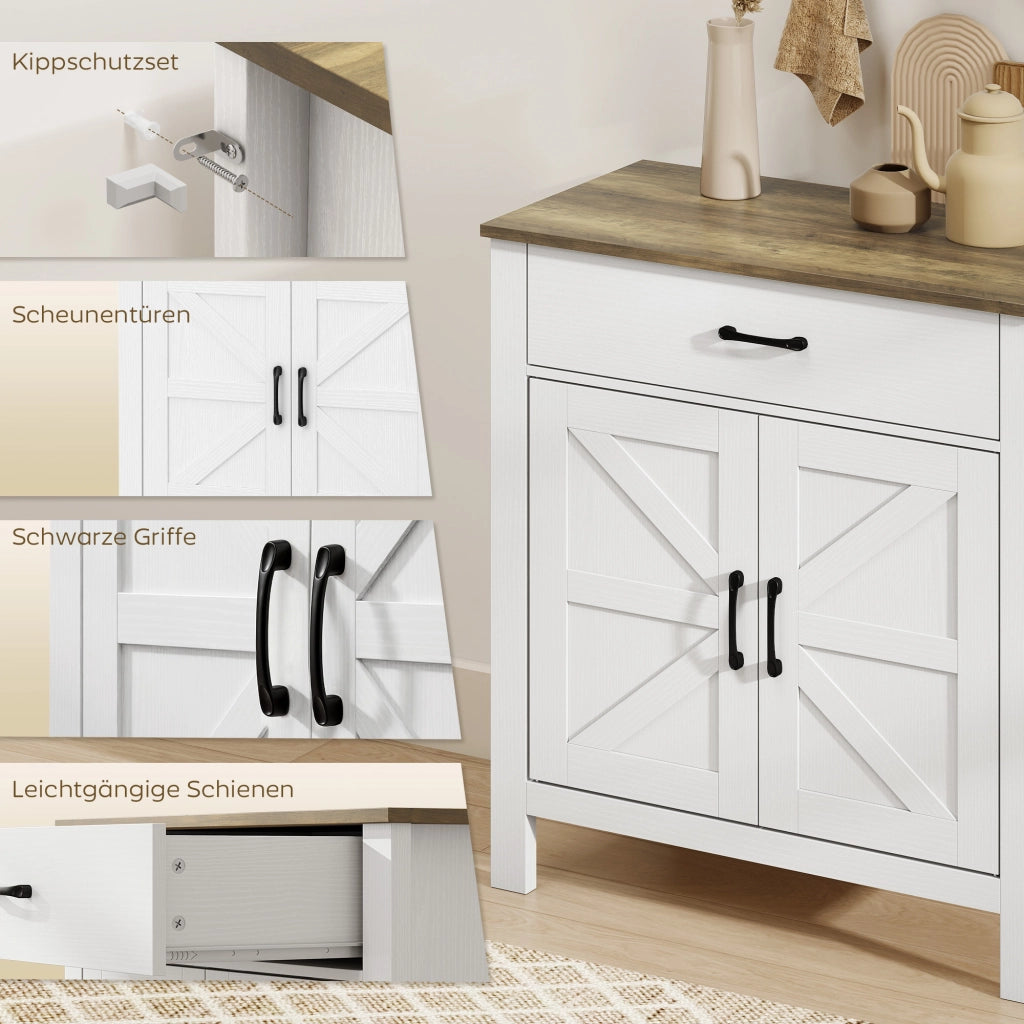 Cassettiera con ante scorrevoli e ripiano regolabile ¨C Minimal ¨C Bianco