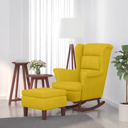 Sedia a dondolo con schienale alto in velluto giallo 3121237