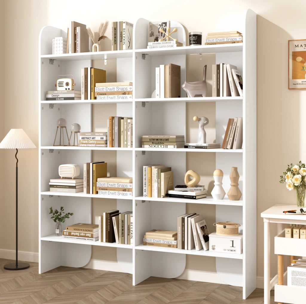 Libreria aperta a 5 ripiani 160x135x25 cm in pannello truciolare bianco