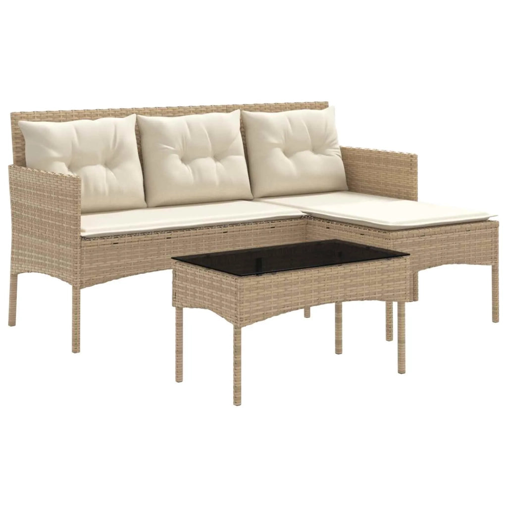 Set Divano da Giardino con cuscino 2 pcs polyrattan