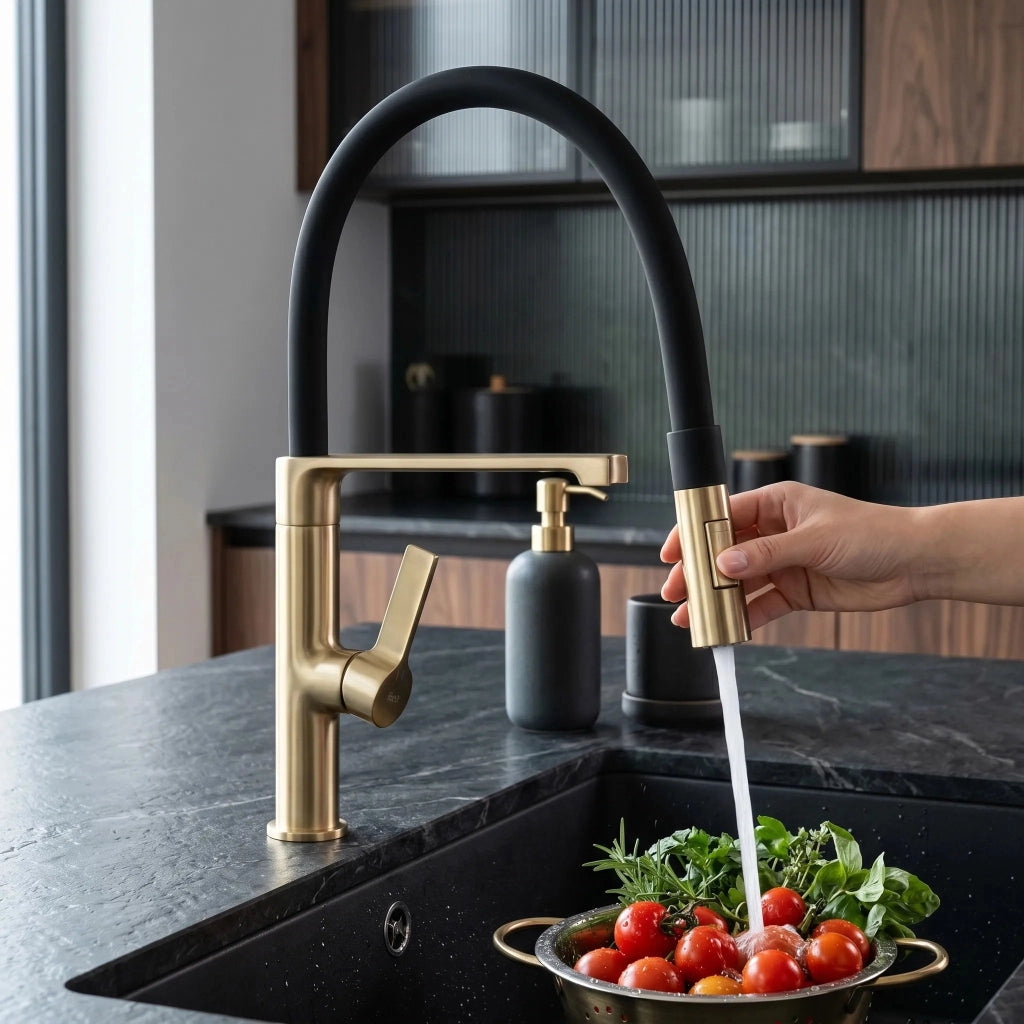 Rubinetto Da Cucina Rea Lago Brush Gold