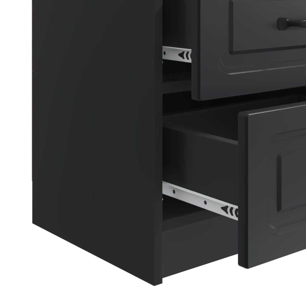 Armadio da Notte Nero 43 x 34,5 x 44,5 cm Legno ingegnerizzato 895677