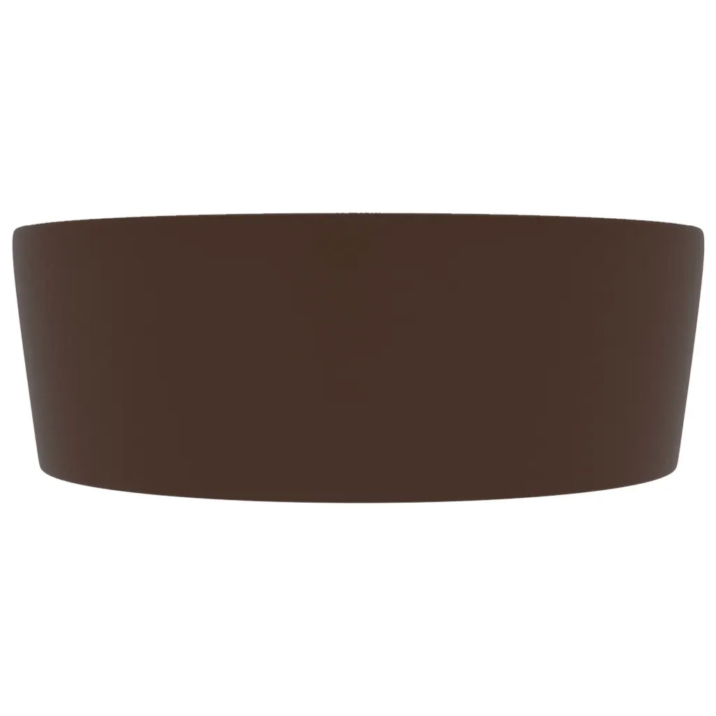Lavandino con Troppopieno Marrone Scuro Opaco 36x13 cm Ceramica 147039