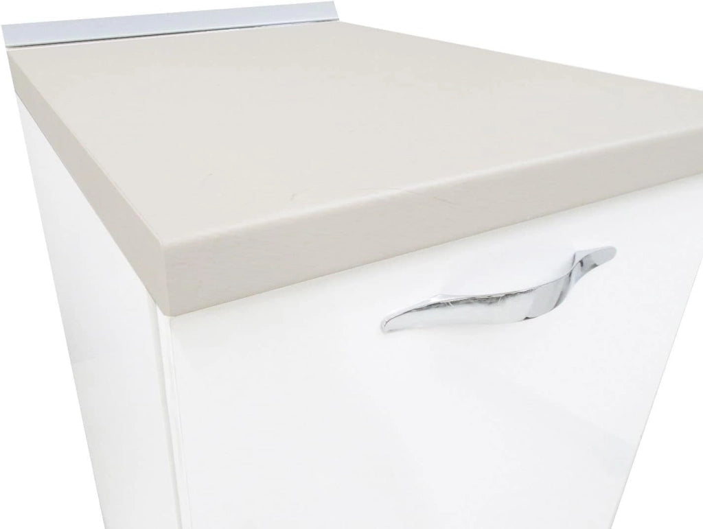 Base Cucina Componibile Bianco Lucido 45 cm con Top e Maniglia Cromo