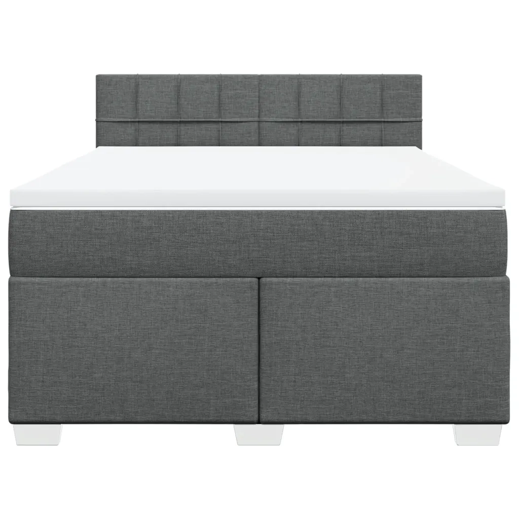 Giroletto a Molle con Materasso Grigio Scuro 160x200 cm Tessuto 3285940