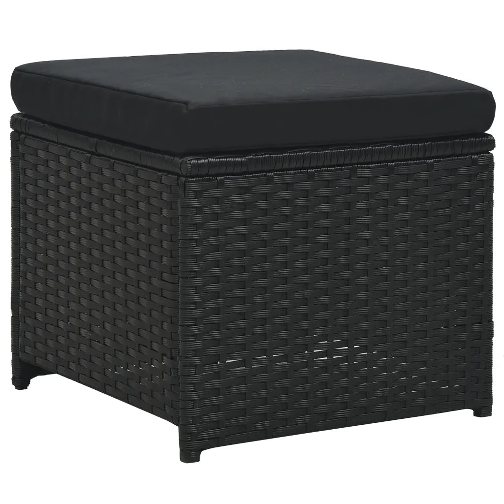 Set Divani da Giardino 6 pz con Cuscini in Polyrattan Nero cod mxl 31397