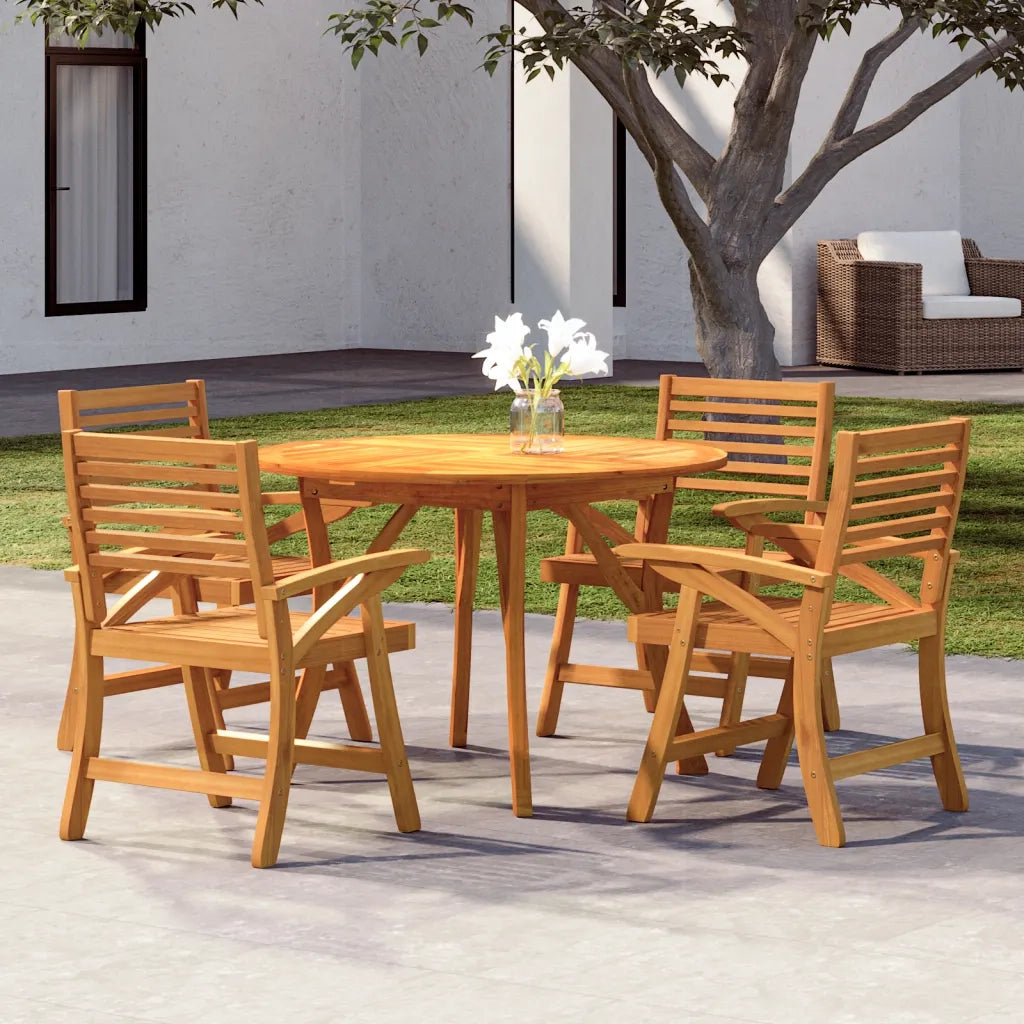 Set da Pranzo per Giardino 5 pz in Legno Massello di Acacia 3156856
