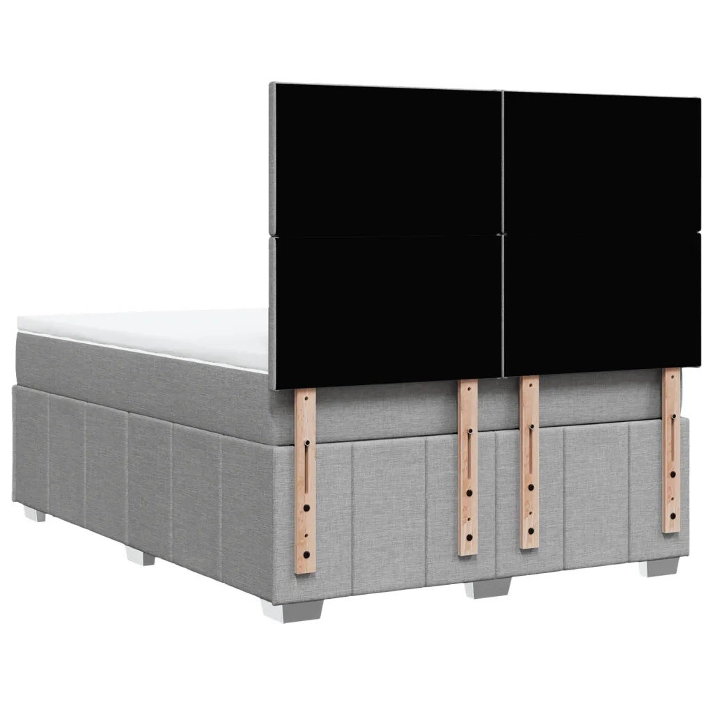 Giroletto a Molle con Materasso Grigio Chiaro 140x200cm Tessuto