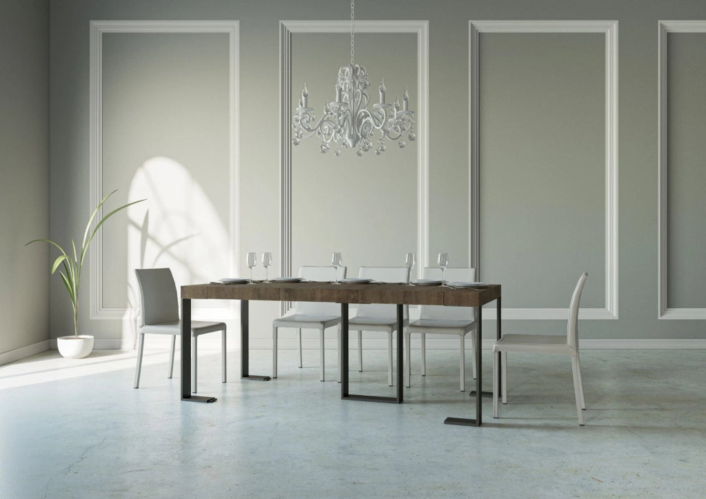 Consolle Allungabile 90-300x40x77 cm in Nobilitato Marrone