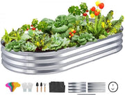 Bacino per piante elevato bacino per fiori giardino bacino per piante giardino bacino per terrazza letto di verdura letto di giardino letto per piante zinco 180x90x30cm metallo galvanizzato ideale per il coltivazione di verdure frutta erbe ecc.
