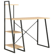 Scrivania da ufficio postazione di lavoro mobile per computer scrivania da studio con ripiano rovere 102 x 50 x 117 cm nero 02_0023479