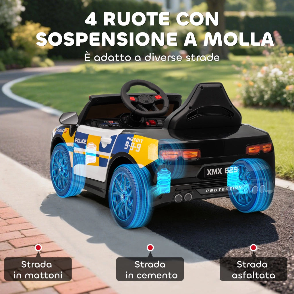 Casetta per Bambini Polizia Elettrica con Telecomando ¨C Zephmum ¨C 96x60x45 cm