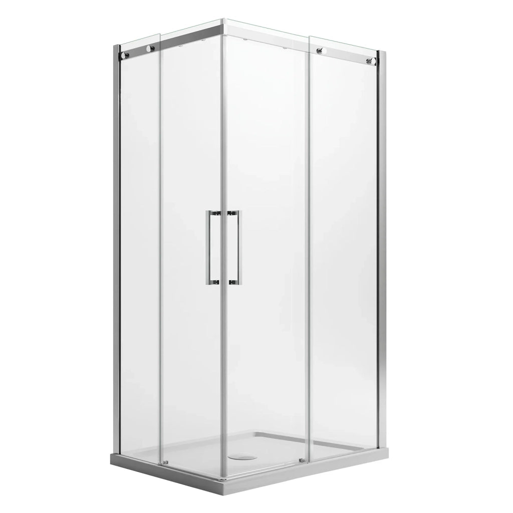 Box Doccia Quadrato 100x100CM H200 Vetro Trasparente 8mm Quadrata con EasyClean mod. Prime Corner