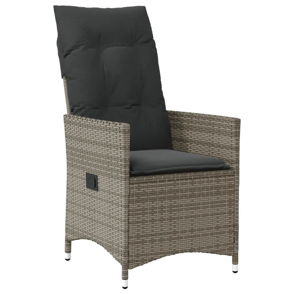 Set da BistrÃ² 3 pz con Cuscini Grigio in Polyrattan