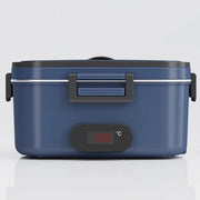 Lunchbox elettrica con display di temperatura, 80W, 1,8 litri, 12V/24V/230V, contenitore termico per auto, camion, ufficio (blu)