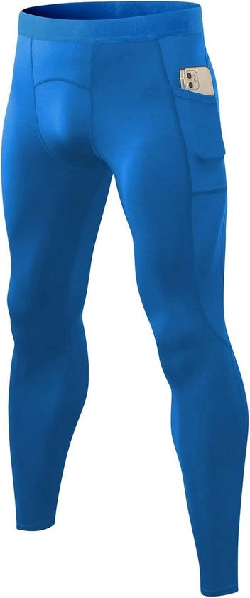Legginsa di compressione per uomo - Pantaloncino sportivo e da corsa con tasca per smartphone