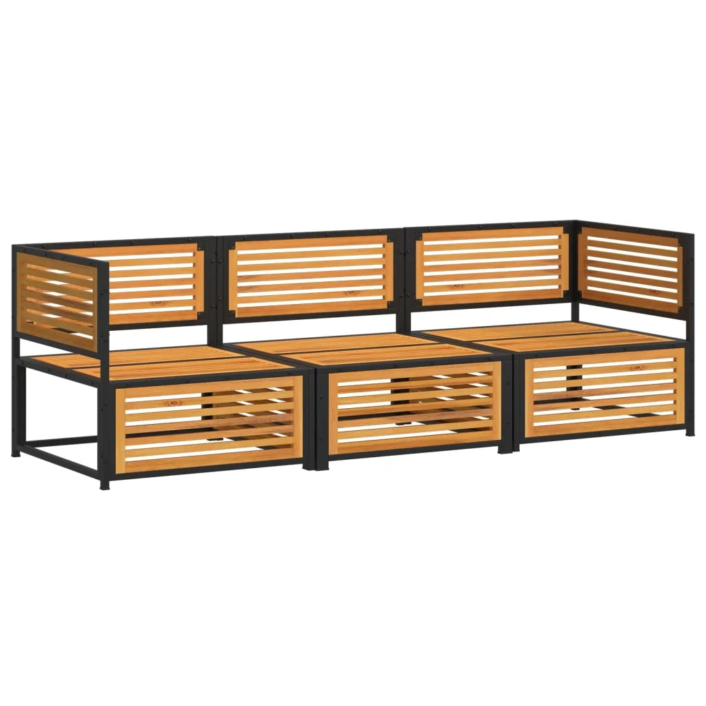 Set Divano da Giardino 3pz con Cuscini Legno Massello di Acacia 3214917