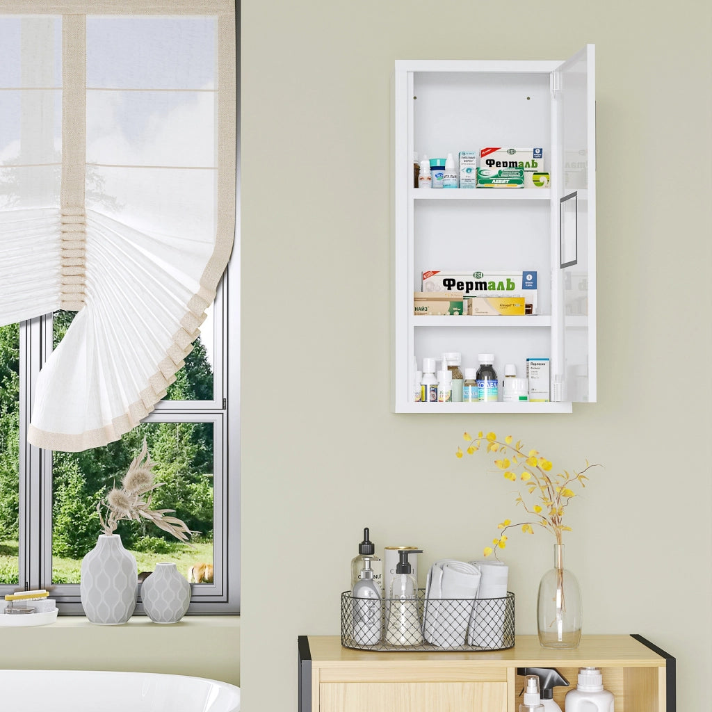 Mobiletto da Parete 3 Livelli ¨C Zephmum ¨C 30x12x60 cm Bianco