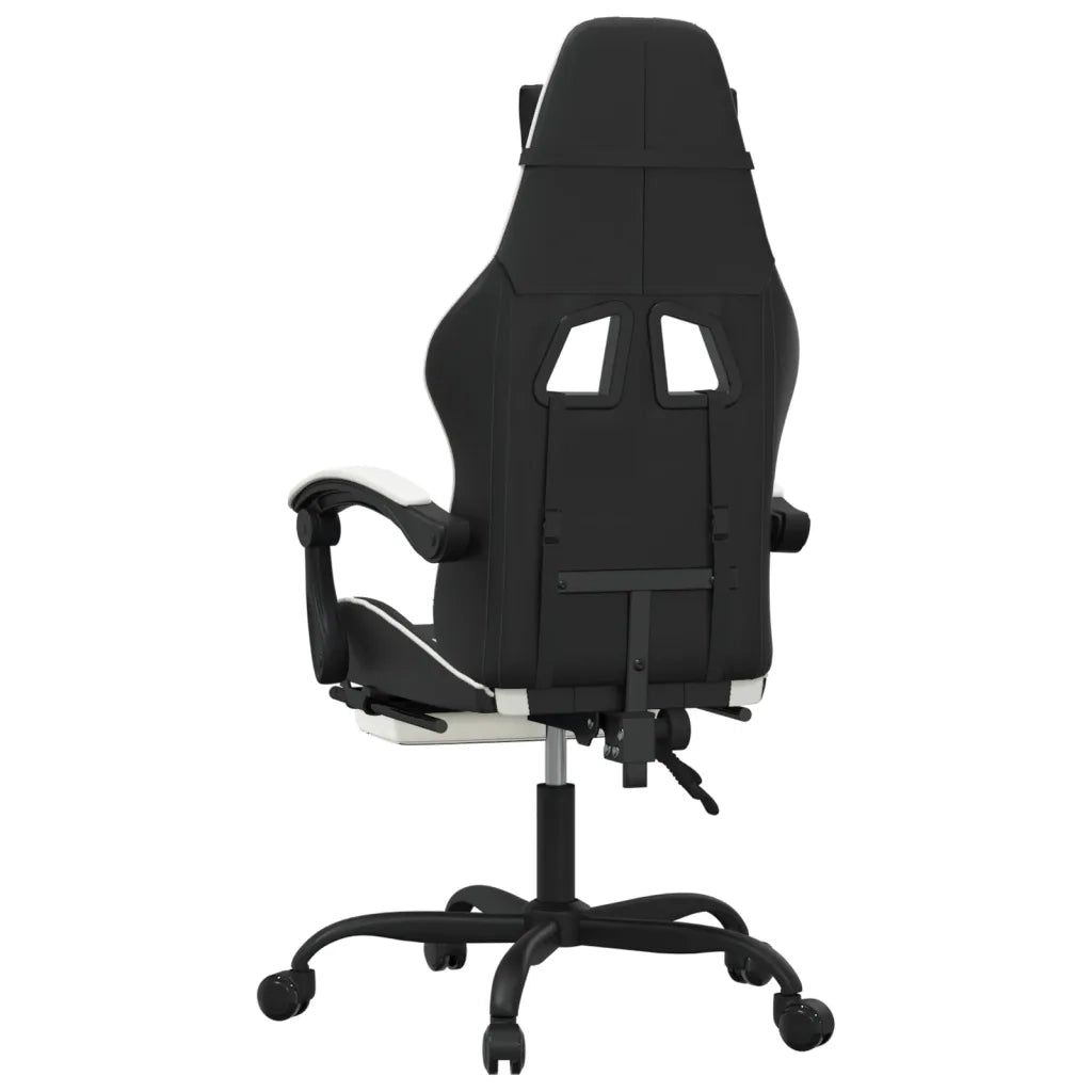 vidaXL Sedia da Gaming con Poggiapiedi Nero e Bianco in Similpelle