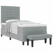 Letto a molle con materasso Grigio chiaro 90 x 190 cm Tessuto