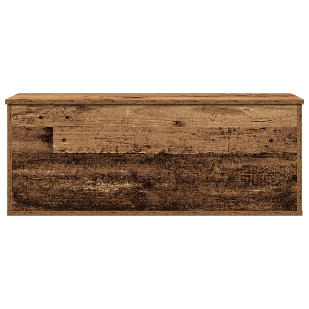 Cassa di Stoccaggio in Legno Riciclato 90x35x35 cm in Legno Ingegnerizzato