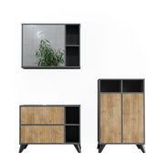 Vicco Set di mobili da bagno Antracite/quercia di montagna 80 cm, set 2