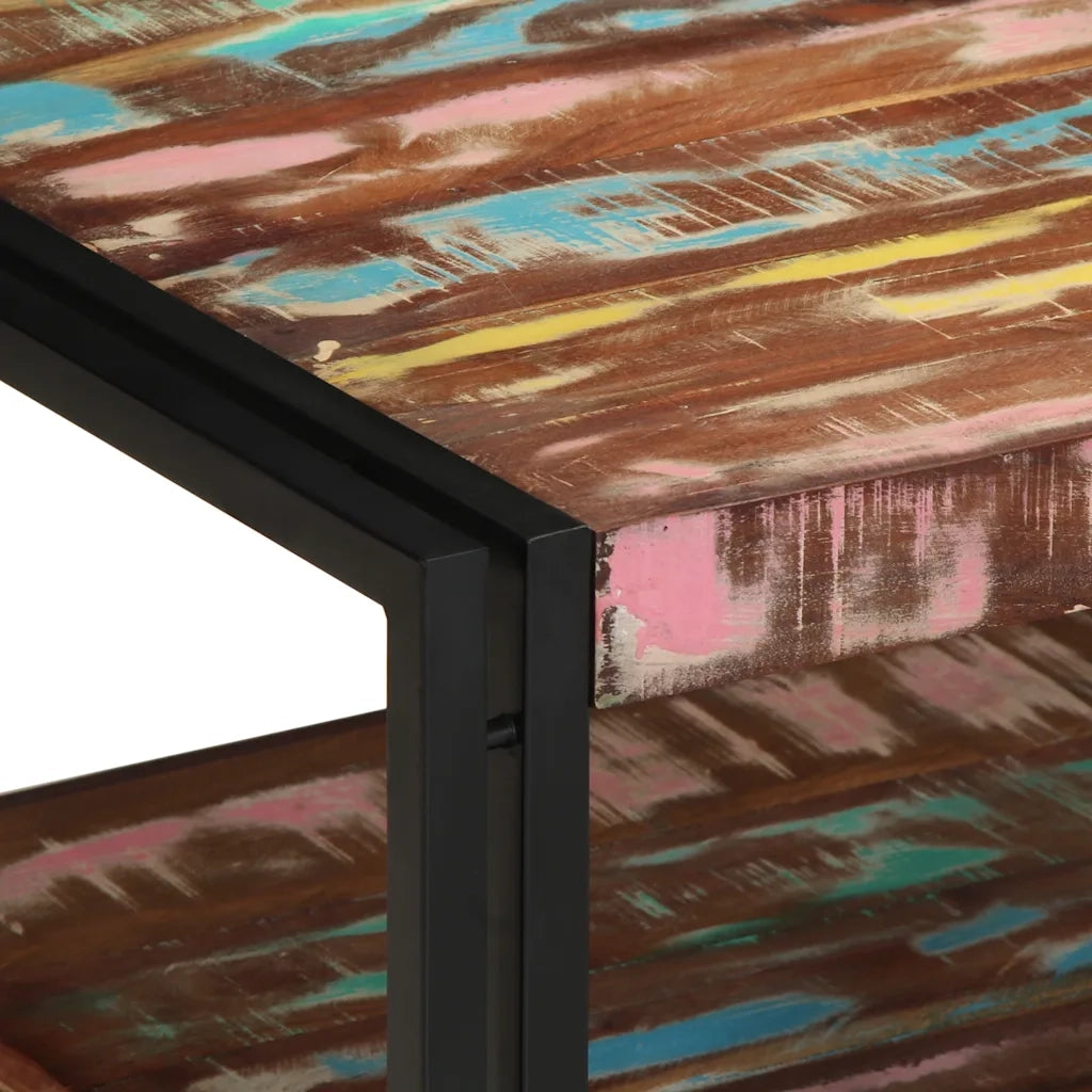 Tavolino Salotto Multicolore 70x50x38cm Legno Massello Recupero 4102720