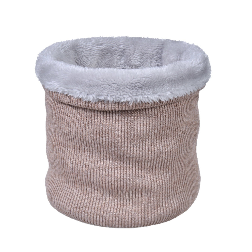 Sciarpa spessa in maglia a tinta unita da donna, elegante e calda per il collo, foderata in pile, perfetta per l'inverno.