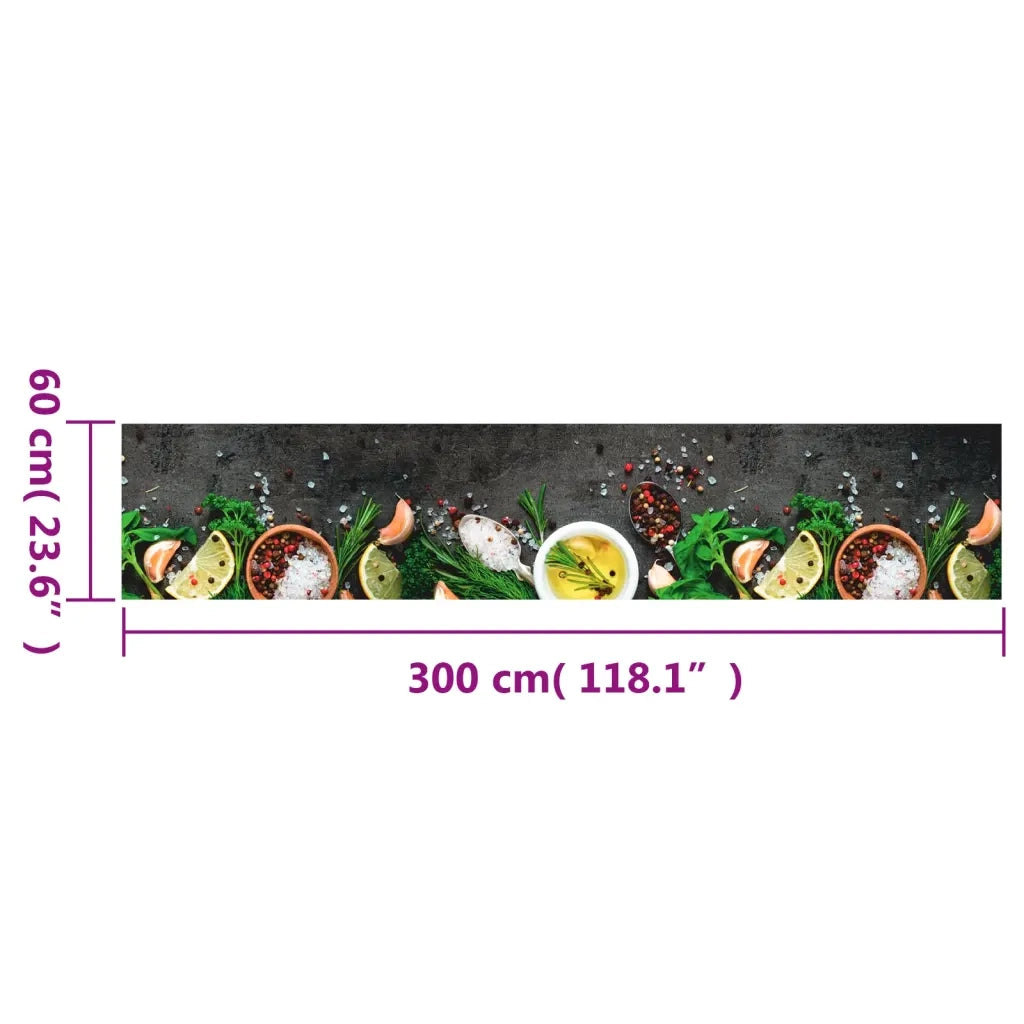 Tappeto da Cucina Lavabile Spezie 60x300 cm Velluto