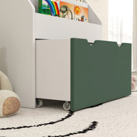 Libreria per Bambini 3-8 Anni 62.5x30x70 cm a 3 Ripiani con Cassetto Inferiore in MDF Verde