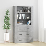 Credenza-Buffet-Armadio da cucina Grigio Cemento in Legno Multistrato 298987