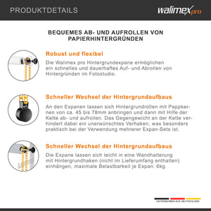 Walimex sfondo expan + catena e peso, arancione