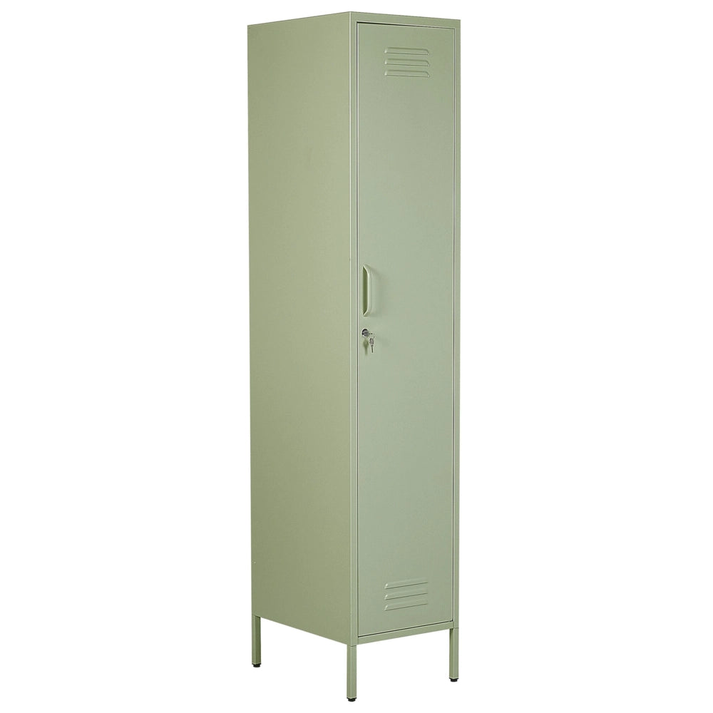 Armadietto mobile contenitore Armadietto In Metallo Verde Con 5 Ripiani E Binario Moderno Home Office
