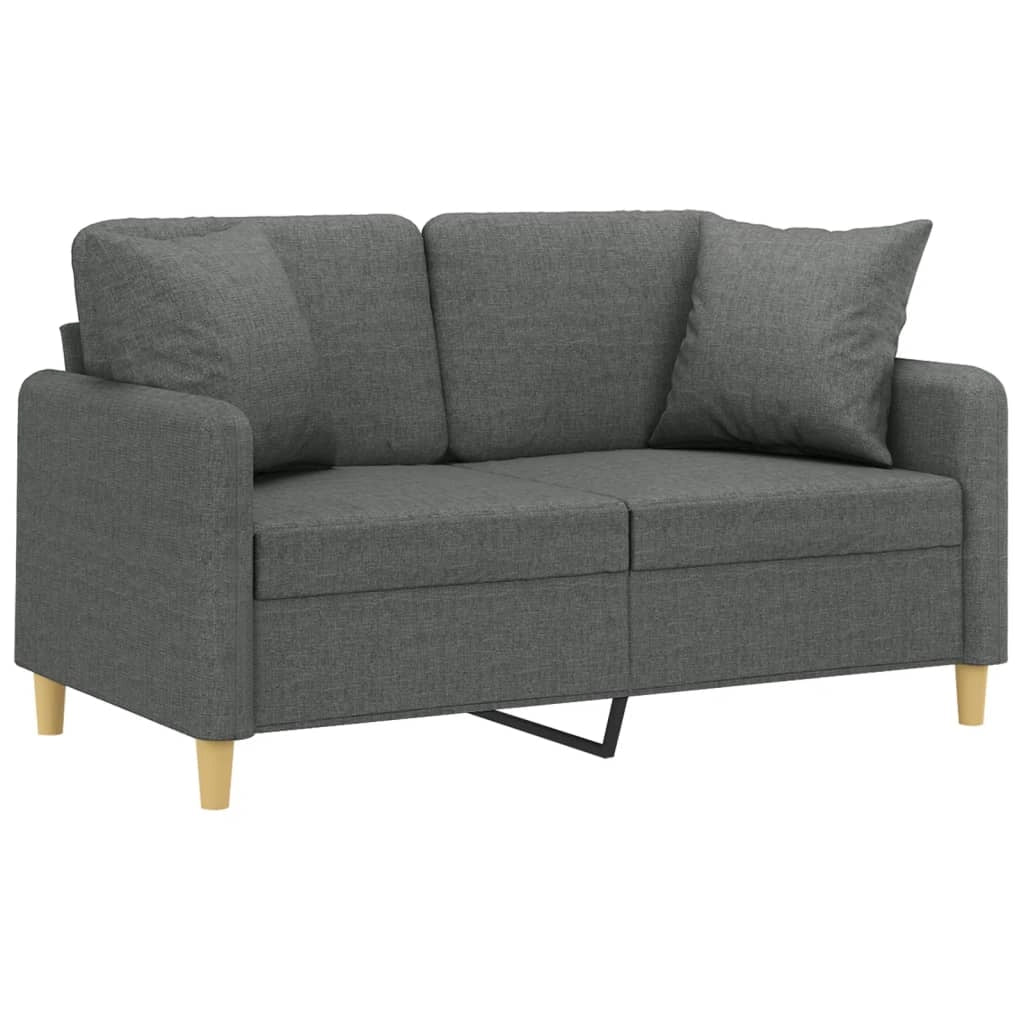 Divano a 2 Posti con Cuscini Grigio Scuro 120 cm in Tessutocod mxl 87882