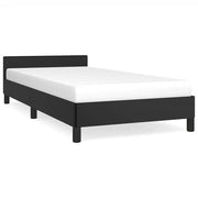 Letto singolo | Letto per adulti | Giroletto con Testiera senza Materasso Nero 90x190 cm